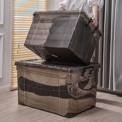 Extra-Large Thickened Transparent Storage Box, Plastic Clearance Storage Box with Right-Angle Lid for Clothes, Household Organizing Box Extra-Large Thickened Transparent Storage Box, Plastic Clearance Storage Box with Right-Angle Lid for Clothes, Household Organizing Box