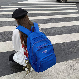 Multi-layer pocket large capacity schoolbag female college student niche 15.6-inch Klein Blue Travel Backpack men's backpack 
Multi-layer pocket large capacity schoolbag female college student niche 15.6-inch Klein Blue Travel Backpack men's backpack
