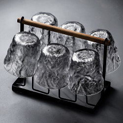 Glacier-Patterned Glass Water Cup Household Set Tea Cup Living Room Hospitality Beer Cup with Cup Holder Heat-Resistant Drinking Cup Glacier-Patterned Glass Water Cup Household Set Tea Cup Living Room Hospitality Beer Cup with Cup Holder Heat-Resistant Drinking Cup