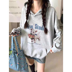 Autumn and Winter New Style American Retro High-End Hooded Sweatshirt for Women, Loose, Stylish, Lazy, Unique and Super Popular Long-Sleeved Jacket Autumn and Winter New Style American Retro High-End Hooded Sweatshirt for Women, Loose, Stylish, Lazy, Unique and Super Popular Long-Sleeved Jacket