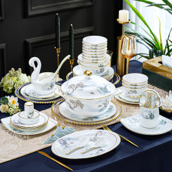 2025 New Jingdezhen Bone China Tableware Set, Household Chinese-Style Light Luxury High-End Housewarming Ceramic Bowls and Plates 2025 New Jingdezhen Bone China Tableware Set, Household Chinese-Style Light Luxury High-End Housewarming Ceramic Bowls and Plates
