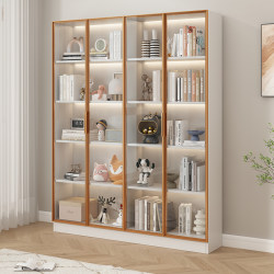 Pine Board Bookcase with Dustproof Glass Door, Children's Toy Storage Display Cabinet, Wall-Mounted Storage Cabinet Pine Board Bookcase with Dustproof Glass Door, Children's Toy Storage Display Cabinet, Wall-Mounted Storage Cabinet
