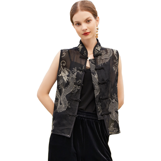 Ou Yiyun's new Chinese embroidered vest summer outfit thin outer wear 2025 new temperament and fashionable mesh sleeveless top for women
Ou Yiyun's new Chinese embroidered vest summer outfit thin outer wear 2025 new temperament and fashionable mesh sleeveless top for women