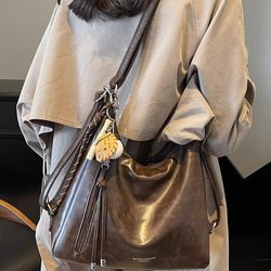 Retro Niche High-End Commuter Bag for Women 2025 New Fashion Versatile Large-Capacity Double Shoulder Single Shoulder Crossbody Bag Retro Niche High-End Commuter Bag for Women 2025 New Fashion Versatile Large-Capacity Double Shoulder Single Shoulder Crossbody Bag