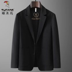 Woodpecker Spring and Autumn Men's Casual Suit Plus Size Loose Thin Jacket Spring Fat Man Suit Top Woodpecker Spring and Autumn Men's Casual Suit Plus Size Loose Thin Jacket Spring Fat Man Suit Top