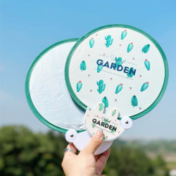 New reflective plate folding fan, mini portable small round fan, cartoon children's round fan, customizable advertising fan New reflective plate folding fan, mini portable small round fan, cartoon children's round fan, customizable advertising fan