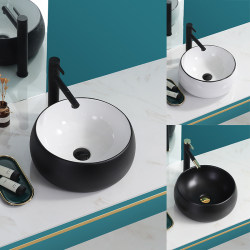 Nordic Countertop Washbasin Single Basin for Home Use, Creative Washbasin for Bathroom, Unique Black Round Small Basin Nordic Countertop Washbasin Single Basin for Home Use, Creative Washbasin for Bathroom, Unique Black Round Small Basin