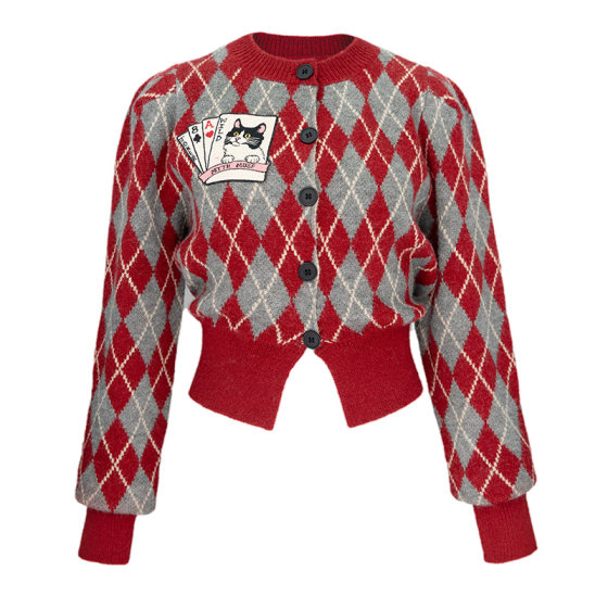JUNGLE ME contrasting diamond New Year red retro jacket for women long-sleeved cardigan New Year greetings knitted sweater festive
JUNGLE ME contrasting diamond New Year red retro jacket for women long-sleeved cardigan New Year greetings knitted sweater festive
