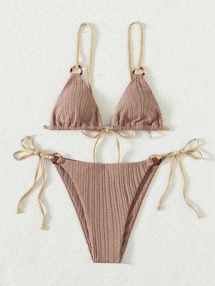 2022 new INS swimsuit female split Bikini two -piece sexy solid color lines swimwear hot girl Bikini 2022 new INS swimsuit female split Bikini two -piece sexy solid color lines swimwear hot girl Bikini