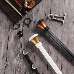 Nordic new aluminum alloy Roman rod curtain rod single rod double rod curtain track rod bracket accessories top installation Nordic new aluminum alloy Roman rod curtain rod single rod double rod curtain track rod bracket accessories top installation