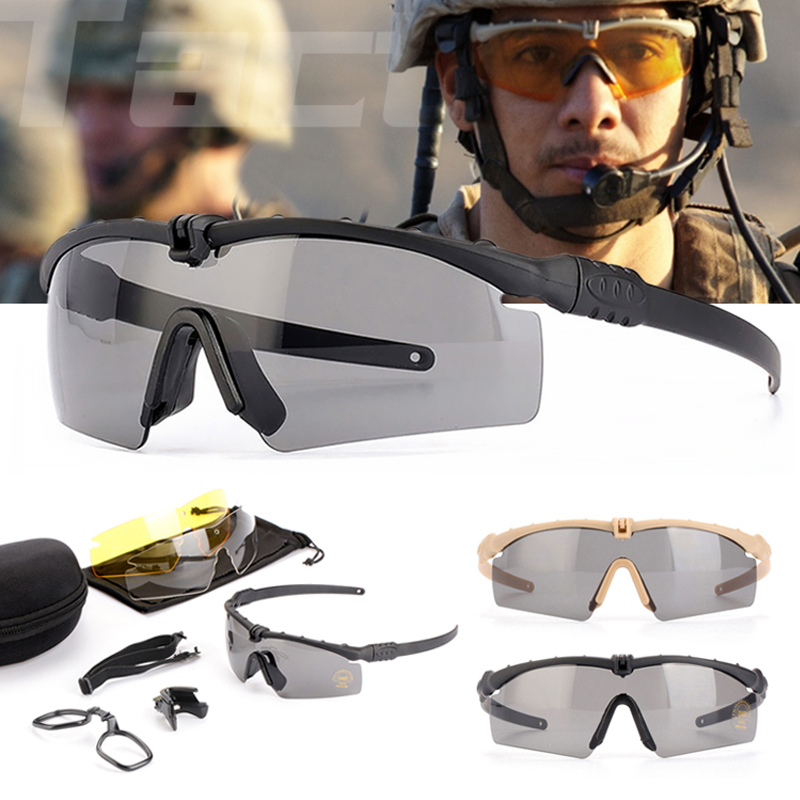 户外偏光战术眼镜军迷特种兵作战射击护目镜近视骑行运动防风眼镜