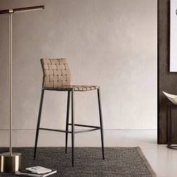Italian Saddle Leather Designer Bar Chair Modern Simple Home Restaurant High Stool Island Chair Backrest Woven Chair Italian Saddle Leather Designer Bar Chair Modern Simple Home Restaurant High Stool Island Chair Backrest Woven Chair