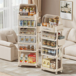 Baby supplies dustproof storage shelf living room mobile trolley layered baby feeding snacks bottle storage cabinet Baby supplies dustproof storage shelf living room mobile trolley layered baby feeding snacks bottle storage cabinet