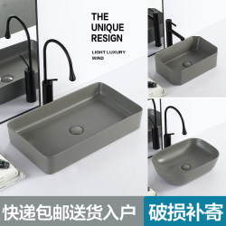 Nordic Minimalist Gray Countertop Basin Square Washbasin Bathroom Ceramic Washbasin Sink Basin Nordic Minimalist Gray Countertop Basin Square Washbasin Bathroom Ceramic Washbasin Sink Basin