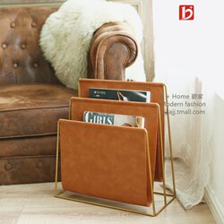 Stainless Steel Leather Art Book Rack Magazine Storage Rack Desktop Document Storage Rack Vintage Small Bookshelf Display Rack Stainless Steel Leather Art Book Rack Magazine Storage Rack Desktop Document Storage Rack Vintage Small Bookshelf Display Rack