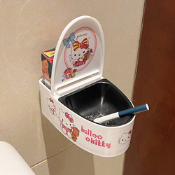 Hello Kitty Ashtray, Creative Wall-Mounted Ashtray with Lid for Bathroom, Anti-Fly Ash, Living Room Decoration Hello Kitty Ashtray, Creative Wall-Mounted Ashtray with Lid for Bathroom, Anti-Fly Ash, Living Room Decoration