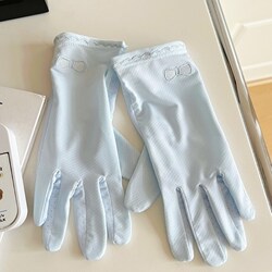 Japanese embroidered summer sun protection gloves for women, anti-UV, thin, breathable, outdoor cycling, short, cute five fingers Japanese embroidered summer sun protection gloves for women, anti-UV, thin, breathable, outdoor cycling, short, cute five fingers