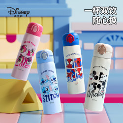 Disney Kidsren's Thermos Cup for School, Special Water Kettle for Primary School Students, Double Drinking Cup, Kindergarten Direct Drinking Straw Cup Disney Kidsren's Thermos Cup for School, Special Water Kettle for Primary School Students, Double Drinking Cup, Kindergarten Direct Drinking Straw Cup