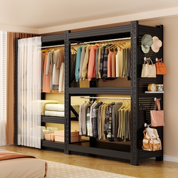 Shelf Wardrobe Open-Style Walk-In Closet Self-Made Angle Steel Rack Assembly DIY Floor-Standing Coat Rack Multi-Layer Storage Rack Shelf Wardrobe Open-Style Walk-In Closet Self-Made Angle Steel Rack Assembly DIY Floor-Standing Coat Rack Multi-Layer Storage Rack