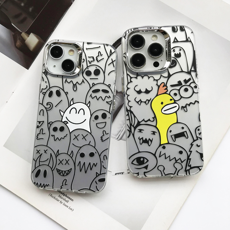 Funny Chicken In Crowd New Cartoon Silicone TPU 15, 14, 13, 12 iPhone Case