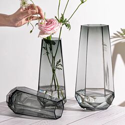 High-End Glass Vase ins Style Transparent Water Vase Flowers Roses Lilies Living Room Decorations European Style High-End Glass Vase ins Style Transparent Water Vase Flowers Roses Lilies Living Room Decorations European Style