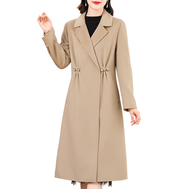 Xiangnifen high-end temperament design double-sided wool coat for women 2025 winter new mother mid-length jacket Xiangnifen high-end temperament design double-sided wool coat for women 2025 winter new mother mid-length jacket