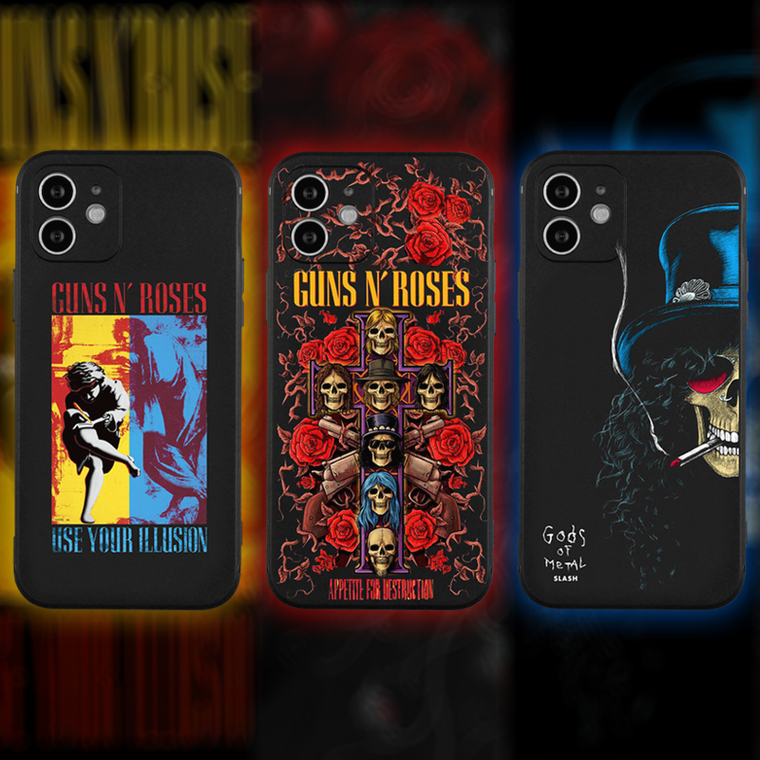 Guns And Roses New Metal Band Illustration 15, 14, 13, 12, 11 iPhone Case