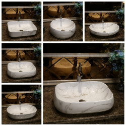 Ceramic Countertop Washbasin, Square European-Style Art Basin for Home Use, Bathroom Washbasin, Nordic Small Size Ceramic Countertop Washbasin, Square European-Style Art Basin for Home Use, Bathroom Washbasin, Nordic Small Size