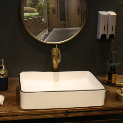 Nordic Ceramic Countertop Basin Rectangular Wash Basin Single Basin Bathroom Wash Basin Sink Basin Home Nordic Ceramic Countertop Basin Rectangular Wash Basin Single Basin Bathroom Wash Basin Sink Basin Home