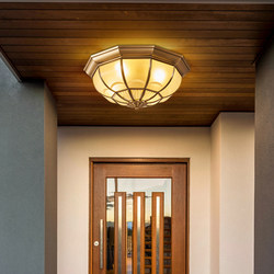 All-Copper Outdoor Ceiling Light for Entrance Hall, Smart Voice-Controlled Corridor, Balcony, Villa Entrance, Human Body Sensor Light All-Copper Outdoor Ceiling Light for Entrance Hall, Smart Voice-Controlled Corridor, Balcony, Villa Entrance, Human Body Sensor Light