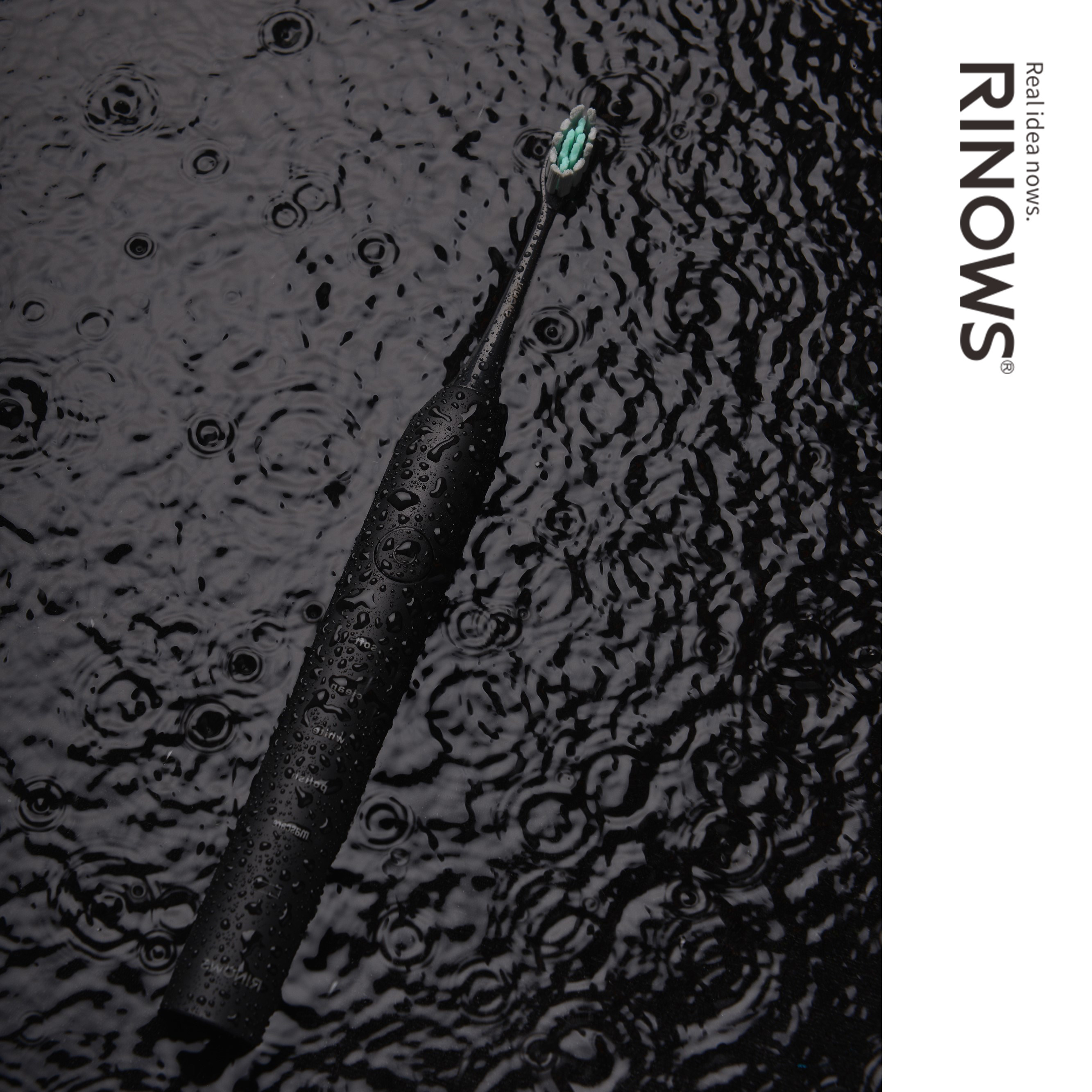 RINOWS 초음파 진동칫솔 얼룩과 치석을 제거하는 부드러운 강모 교정 교정 칫솔 -