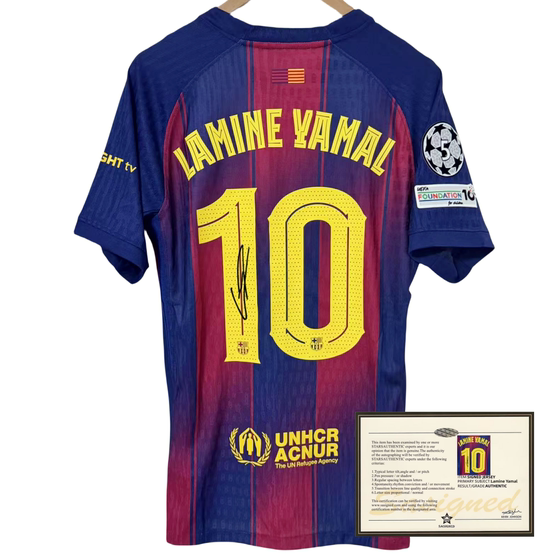 25-26 Barcelona home court Yamal signed autograph jersey short-sleeved football uniform birthday gift
25-26 Barcelona home court Yamal signed autograph jersey short-sleeved football uniform birthday gift