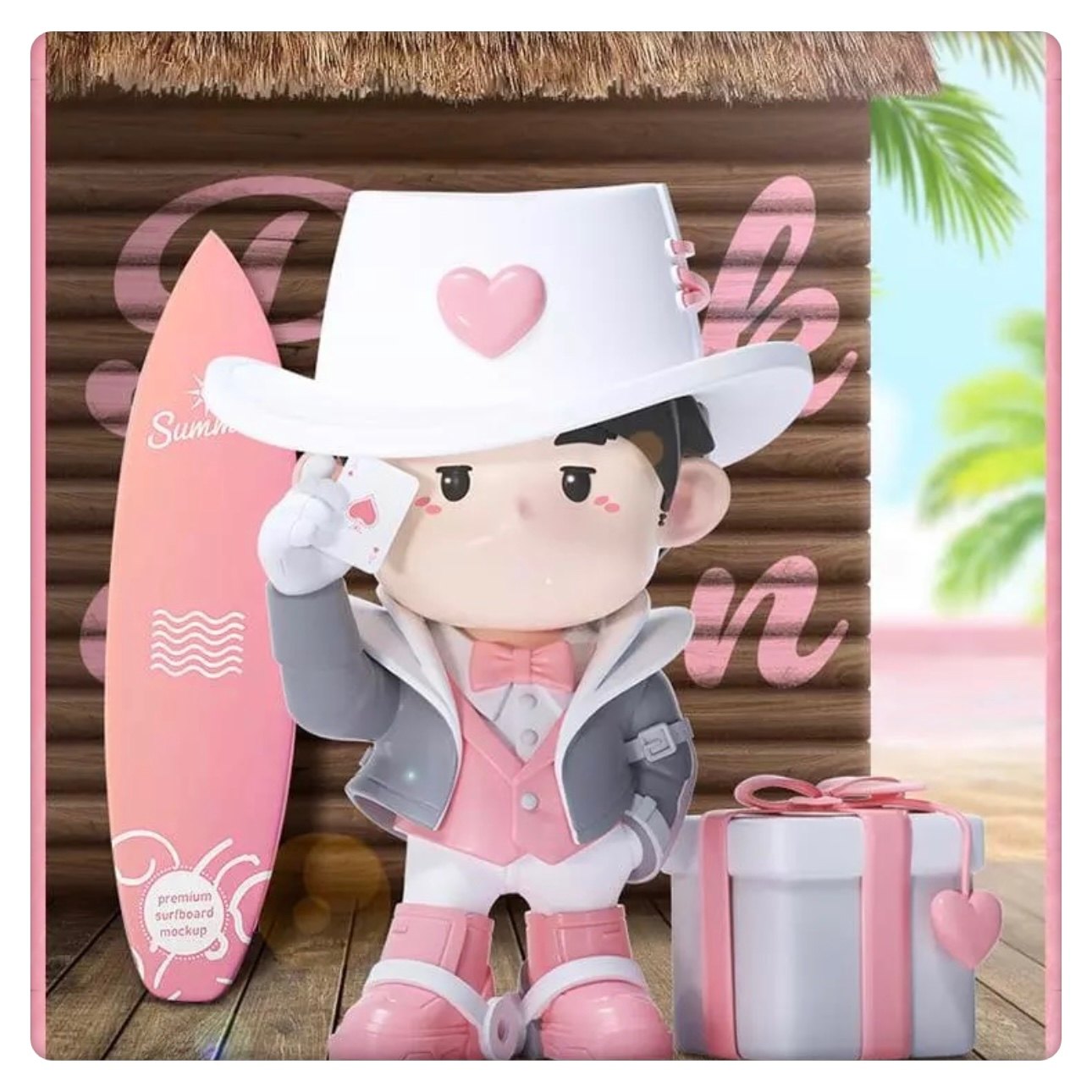 Classmate Zhou Pink Ocean Figure 12cm
