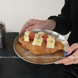 ins Wind Outdoor Camping Stainless Steel Dinner Plate Picnic Snack Plate Cake Round Plate Tray Korean Bbq Plate ins Wind Outdoor Camping Stainless Steel Dinner Plate Picnic Snack Plate Cake Round Plate Tray Korean Bbq Plate