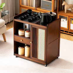 Mobile Tea Table, Household Small Tea Cart, New Chinese-Style Tea Table, Automatic Water-Filling Kettle Integrated Tea Table, Living Room Tea Cabinet Mobile Tea Table, Household Small Tea Cart, New Chinese-Style Tea Table, Automatic Water-Filling Kettle Integrated Tea Table, Living Room Tea Cabinet
