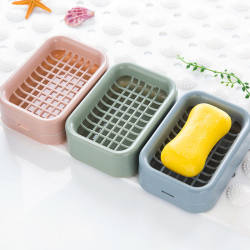 Nordic creative drain soap dish large double-layer grid simple plastic soap holder bathroom home Nordic creative drain soap dish large double-layer grid simple plastic soap holder bathroom home