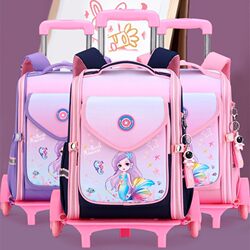 Mermaid trolley schoolbag for female primary school students in grades 3, 4 and 5 2023 new style children's hand-climbing stairs Mermaid trolley schoolbag for female primary school students in grades 3, 4 and 5 2023 new style children's hand-climbing stairs