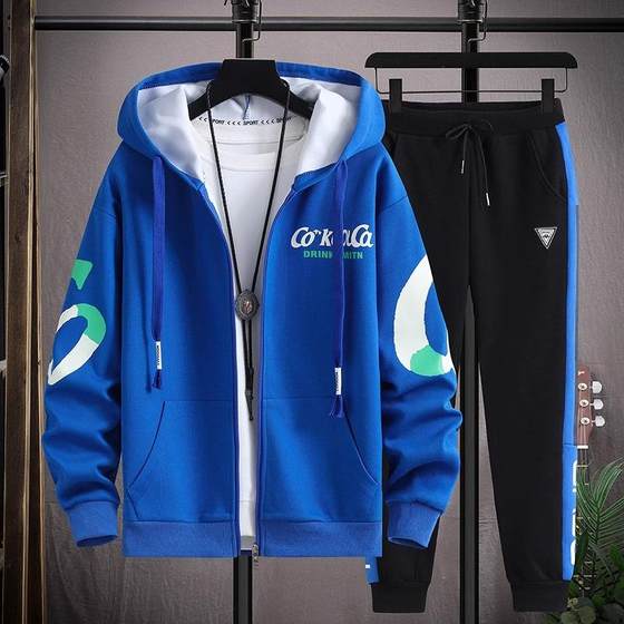Spring and Autumn hoodie jacket for boys, teenagers, trendy and handsome, junior high school, high school, students, adults, men's sports suit Spring and Autumn hoodie jacket for boys, teenagers, trendy and handsome, junior high school, high school, students, adults, men's sports suit