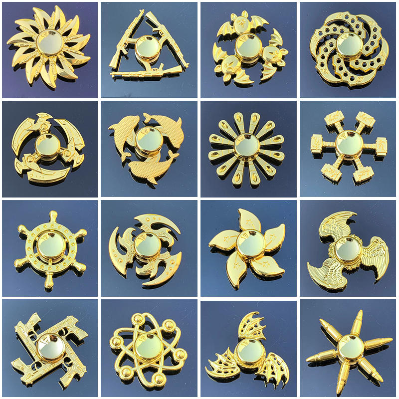 亜鉛合金 フィジェットスピナー - ゴールドシリーズ 金属製おもちゃ