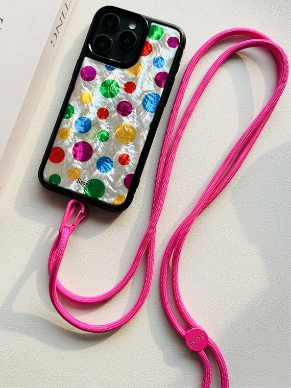 Ssself Polkadots Pearl Painted Art Illustration For Girls 15, 14, 13, 12 iPhone Case