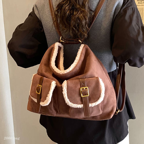 Autumn and winter suede large-capacity shoulder bag 2025 new women's commuter Korean version ins temperament casual cross-body bag 
Autumn and winter suede large-capacity shoulder bag 2025 new women's commuter Korean version ins temperament casual cross-body bag