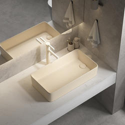 Left and Right Side Row down Wash Basin Light Cream Style Ceramic Countertop Basin Washing Machine Side Basin Partial Distance Surface Plate Left and Right Side Row down Wash Basin Light Cream Style Ceramic Countertop Basin Washing Machine Side Basin Partial Distance Surface Plate