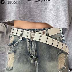 Star-Patterned Wide American-Style Belt for Women 2024 New Design Belt for Jeans with Unique Design Niche Y2K Belt White Star-Patterned Wide American-Style Belt for Women 2024 New Design Belt for Jeans with Unique Design Niche Y2K Belt White