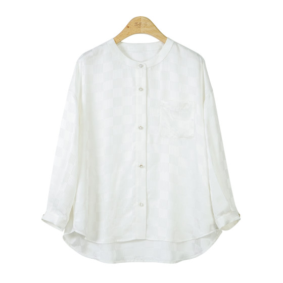 Glacier white shirt 100% mulberry silk new Chinese style women's clothing 1b1026902
Glacier white shirt 100% mulberry silk new Chinese style women's clothing 1b1026902