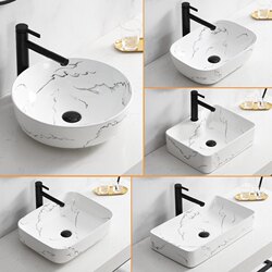 New Ceramic Square Countertop Basin, Nordic Round Artist Washbasin, Simple Bathroom Washbasin, Light Luxury New Ceramic Square Countertop Basin, Nordic Round Artist Washbasin, Simple Bathroom Washbasin, Light Luxury