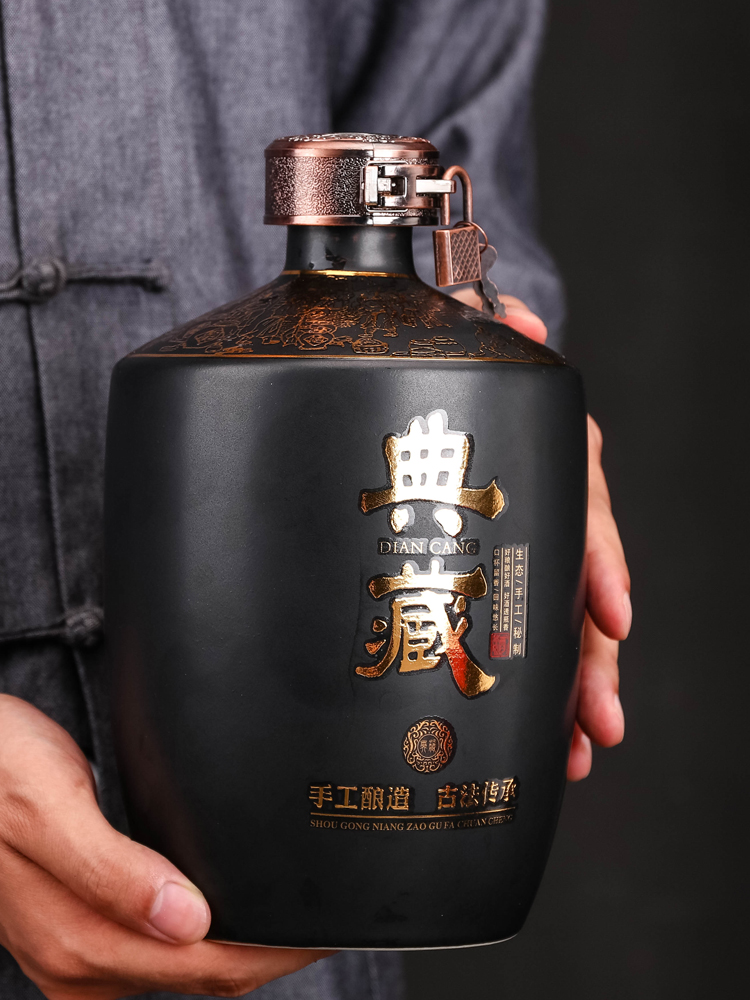 景徳鎮 陶器 密閉ワイン瓶 - 1、3、または5斤