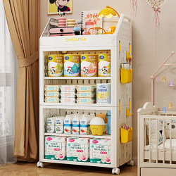 Baby Product Storage Rack, Movable Children's Snack and Toy Storage Rack, Organizer Rack, Baby Feeding Table, Small Stroller Baby Product Storage Rack, Movable Children's Snack and Toy Storage Rack, Organizer Rack, Baby Feeding Table, Small Stroller