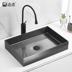 Black Rectangular Stainless Steel Countertop Washbasin for Home Bathroom, Hotel Washbasin, Art Basin Black Rectangular Stainless Steel Countertop Washbasin for Home Bathroom, Hotel Washbasin, Art Basin