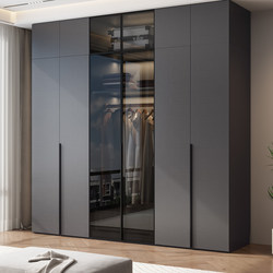 Solid Wood Wardrobe for Bedroom, Home Use, Single-Door, Floor-To-Ceiling, Light Luxury Modern Design with Glass, European-Style Pine Door, Storage Cabinet Combination, Large Closet Solid Wood Wardrobe for Bedroom, Home Use, Single-Door, Floor-To-Ceiling, Light Luxury Modern Design with Glass, European-Style Pine Door, Storage Cabinet Combination, Large Closet