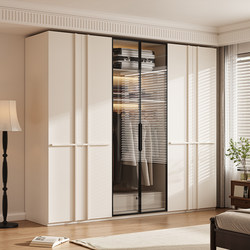 Solid Wood Wardrobe for Bedroom, Suitable for Small Households, with Grid Design, Enf-Grade Environmental Protection, Double-Door, Large Capacity Closet Solid Wood Wardrobe for Bedroom, Suitable for Small Households, with Grid Design, Enf-Grade Environmental Protection, Double-Door, Large Capacity Closet